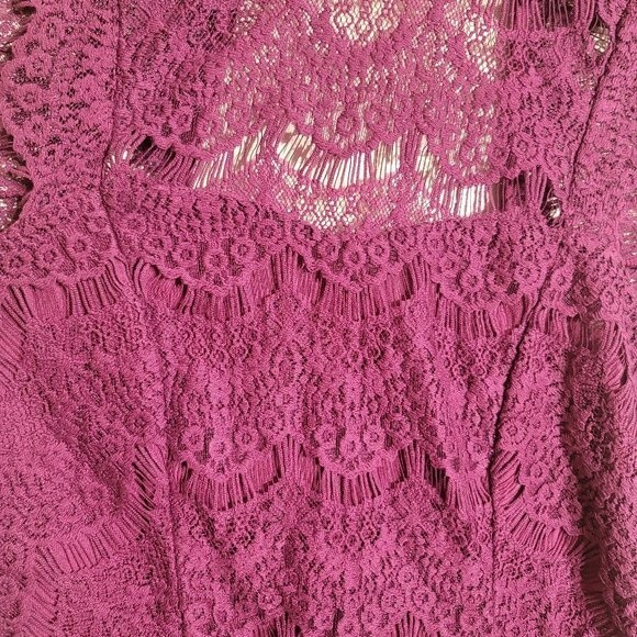 NWT Free People Intimatley Magenta DayDream A-Line Bodycon Embroidered Dress szM - Picture 5 of 13